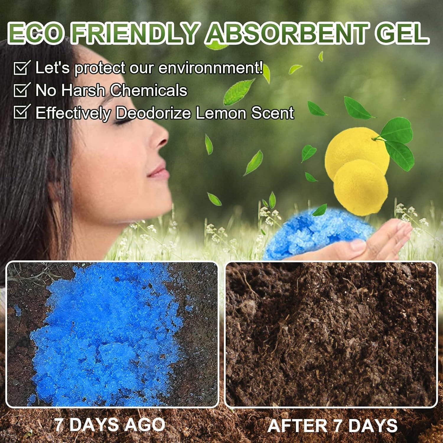 Portable Toilet Absorbent Gel Powder – Lemon 25 Pack Poo Deodorizing Treatmen…