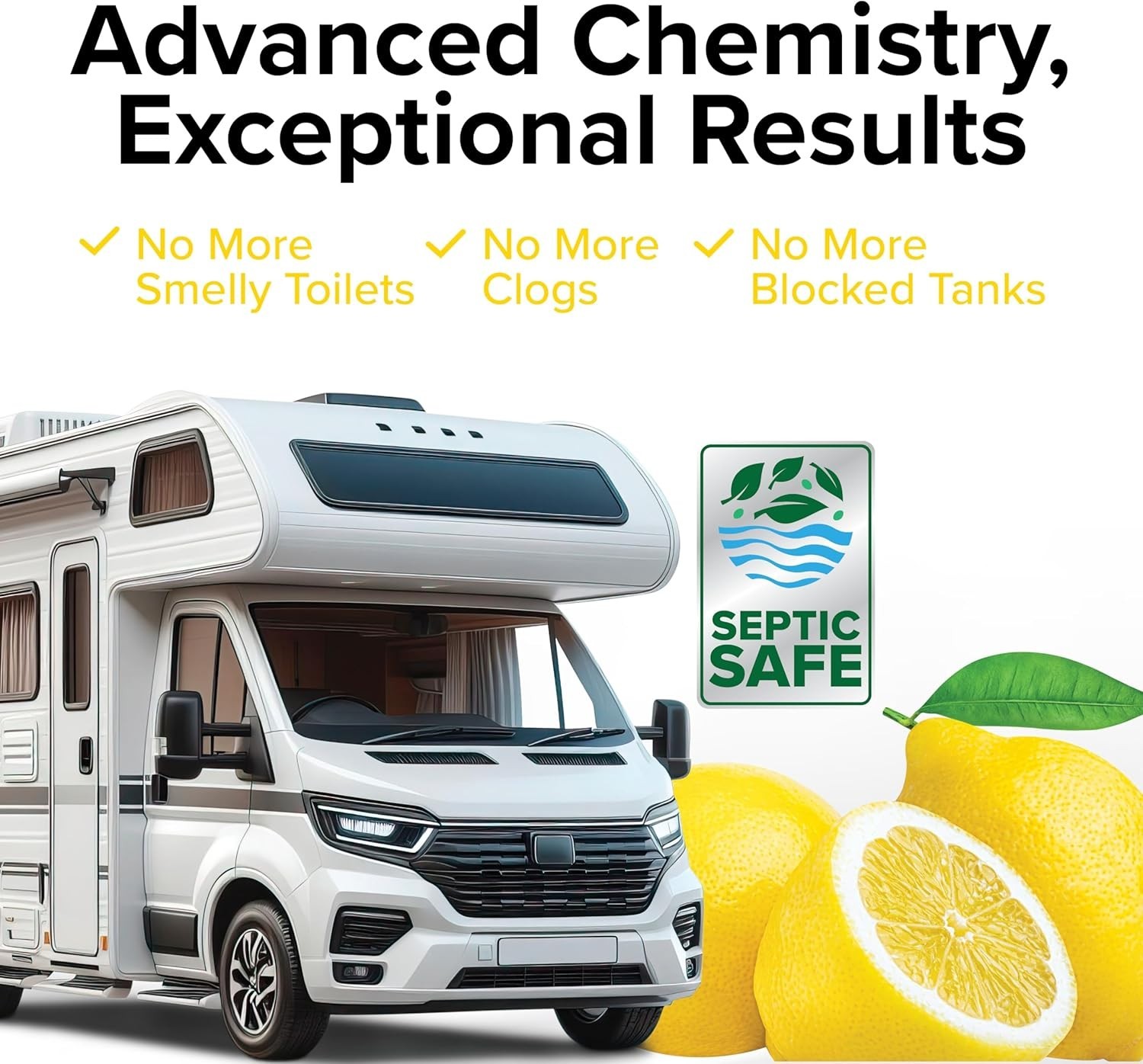 RV Toilet Treatment Drop-Ins 30-Count Lemon Scent Holding Tank Deodorizer