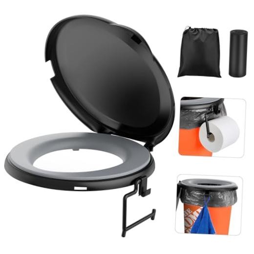 Bucket Toilet Seat with Cushion, 5 Gal Bucket Toilet Seat with Lid for