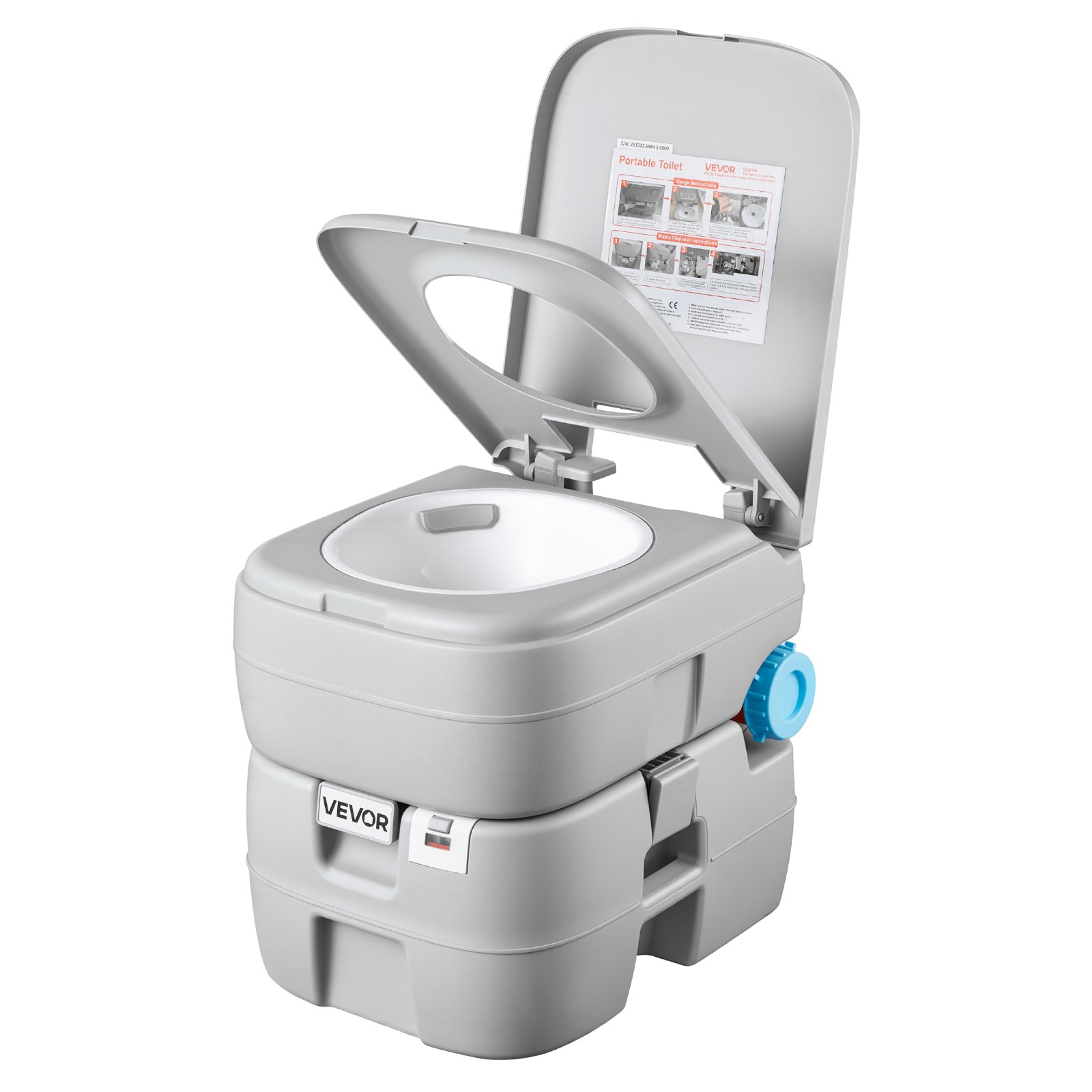 VEVOR Portable Toilet Outdoor Travel Potty 7.9 Gallon Flush for Camping Hiking