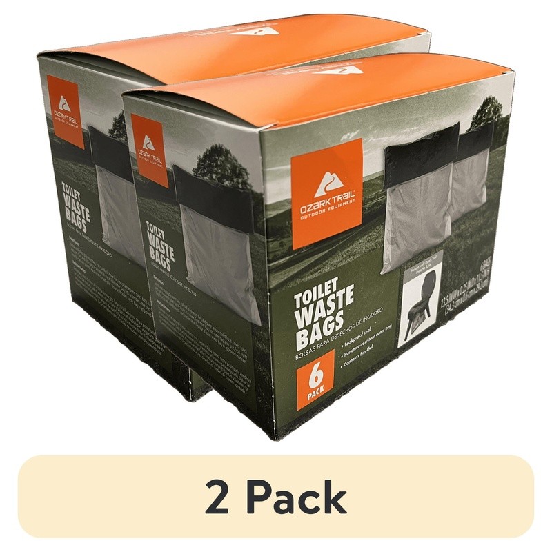 Portable Toilet Waste Bags 6 Count Leakproof Puncture Resistant Bio-Gel Camping