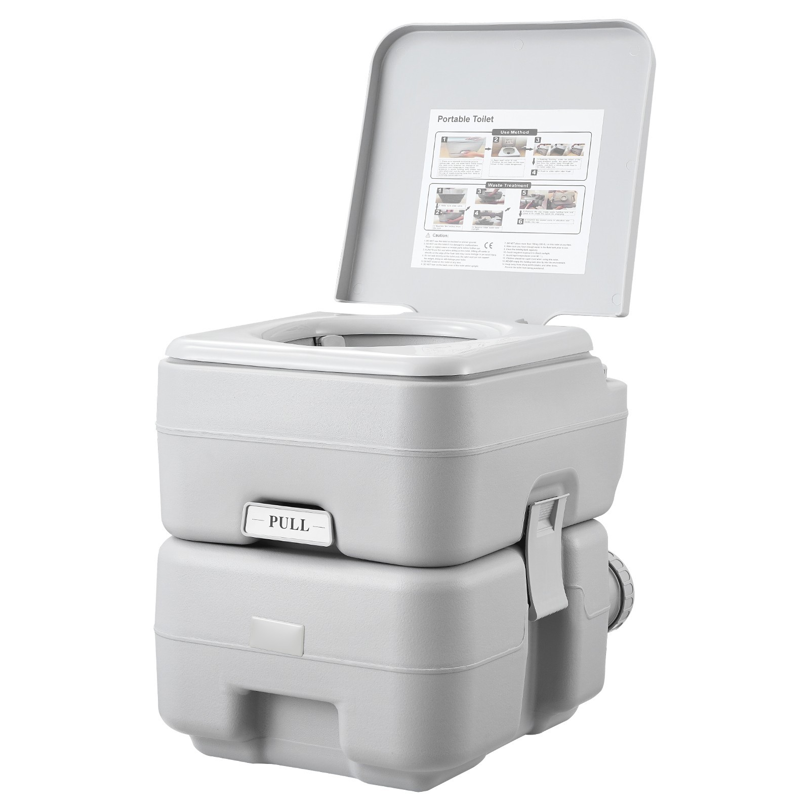 5.3 Gal Portable Toilet Travel Camping RV Commode Outdoor Porta Potty with Bag