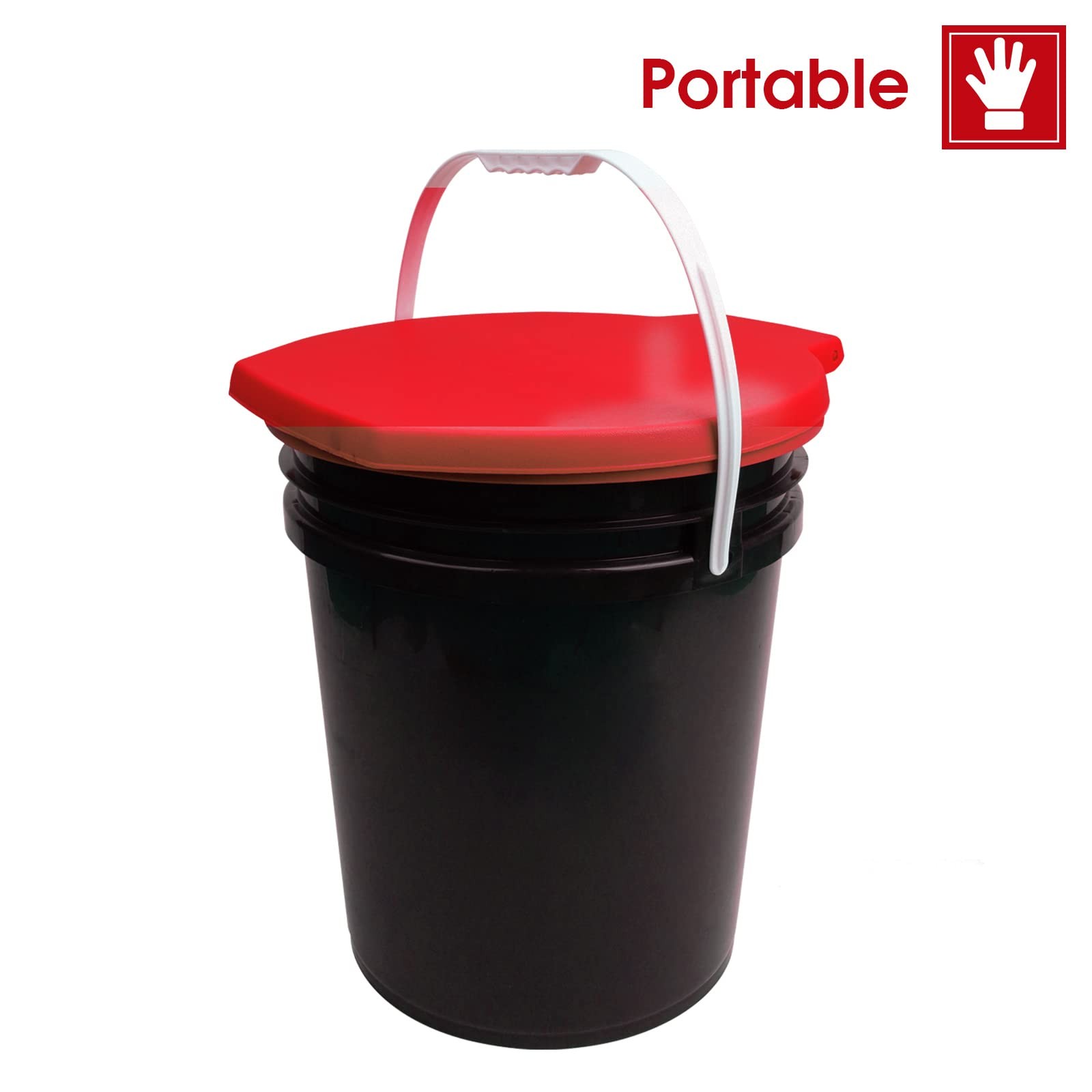 Asiento De Inodoro Portatil Para Emergencia De Cubo De 5 Galones Camping Al A…