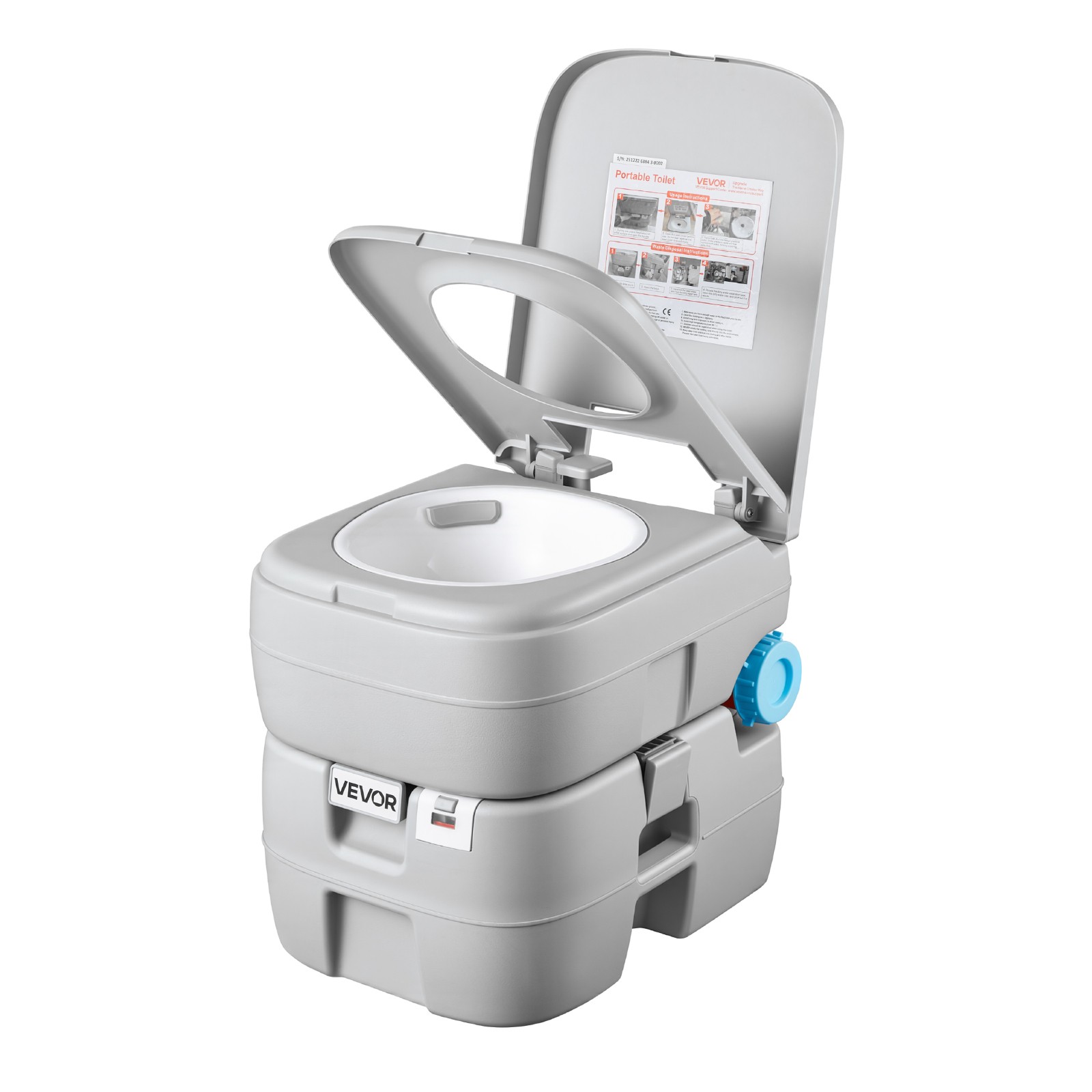 VEVOR Portable Toilet Outdoor Travel Potty 7.9 Gallon Flush for Camping Hiking