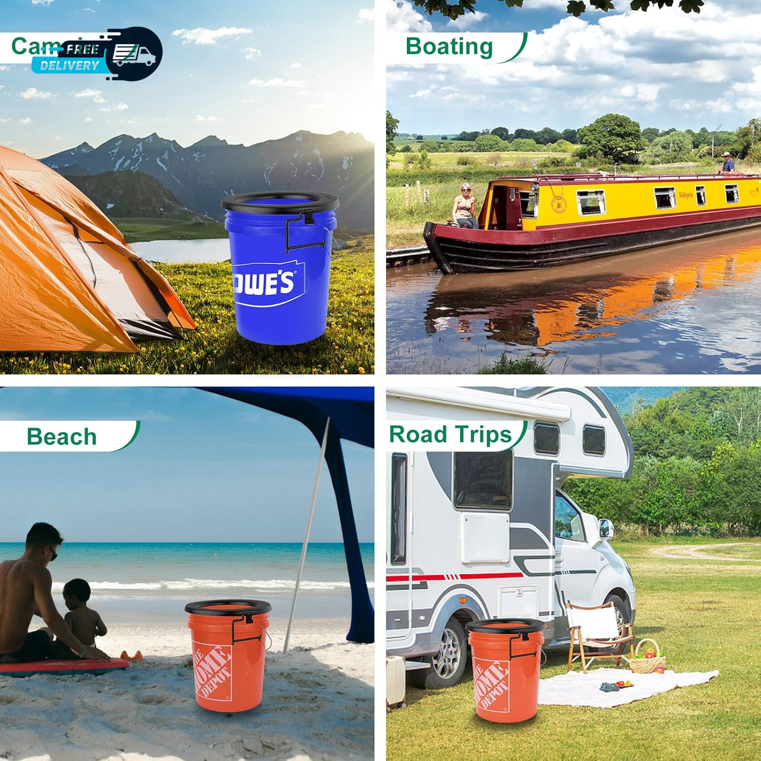 Bucket Toilet Seat Portable Toilet Seat for 5 Gal Buckets Camping Toilet Seat