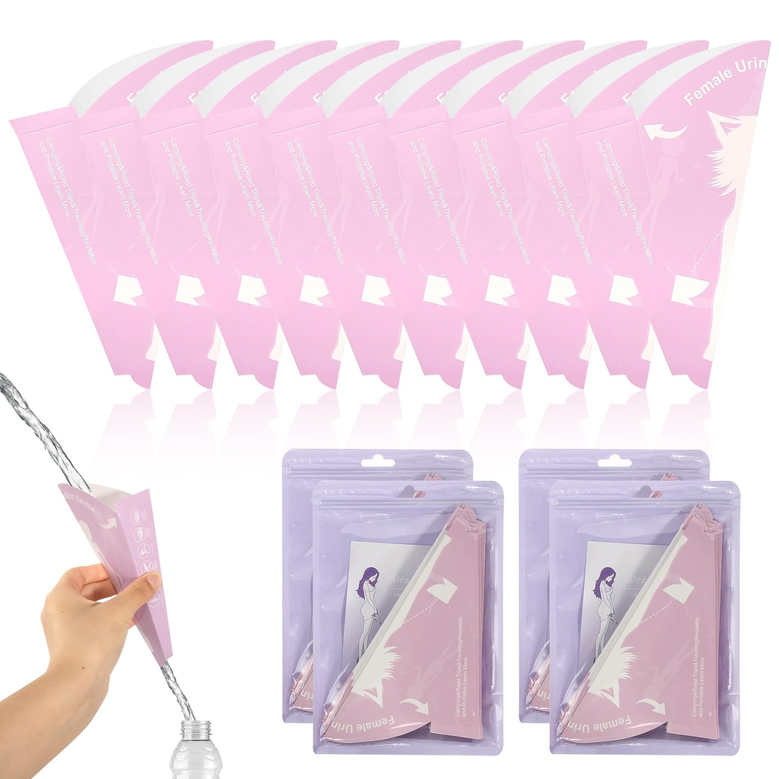 40pcs Pee Funnel for Women Disposable Female Urination Device, Womens Urinal