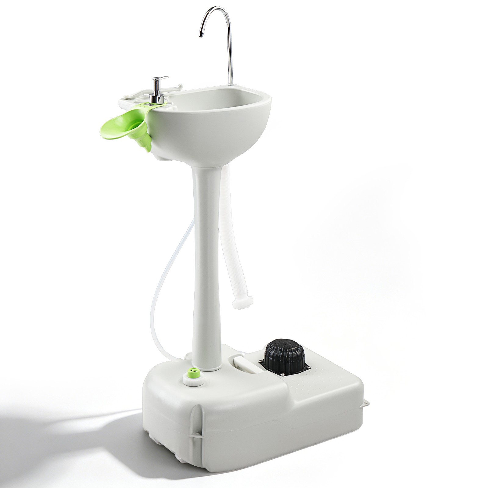 Removable Camping Hygiene Sink Water Tank Wash Basin Portable RV Home w/Wheels