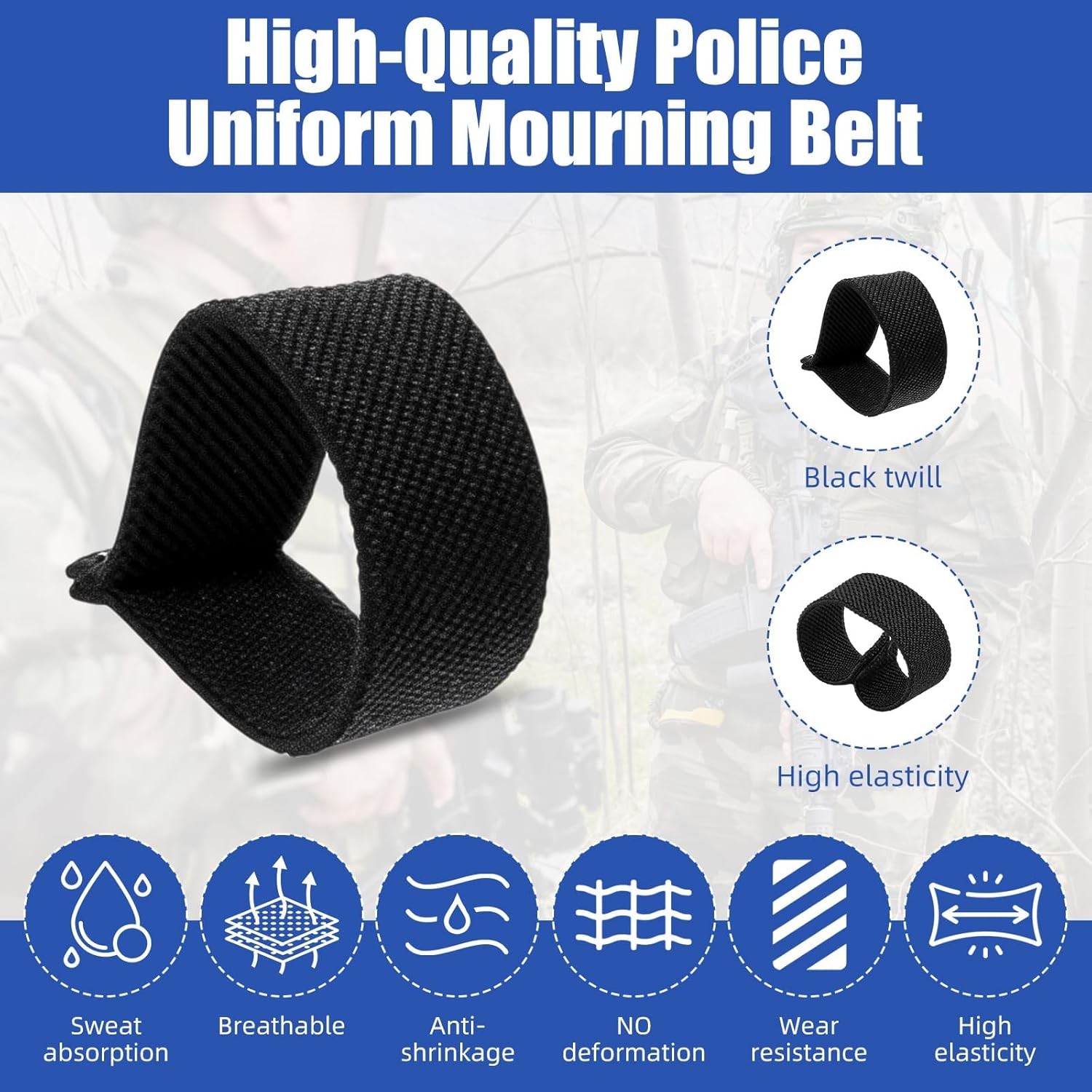 Police Mourning Bands for Badges – 10 PCS Black Badge Band Stripe Honor Guard El