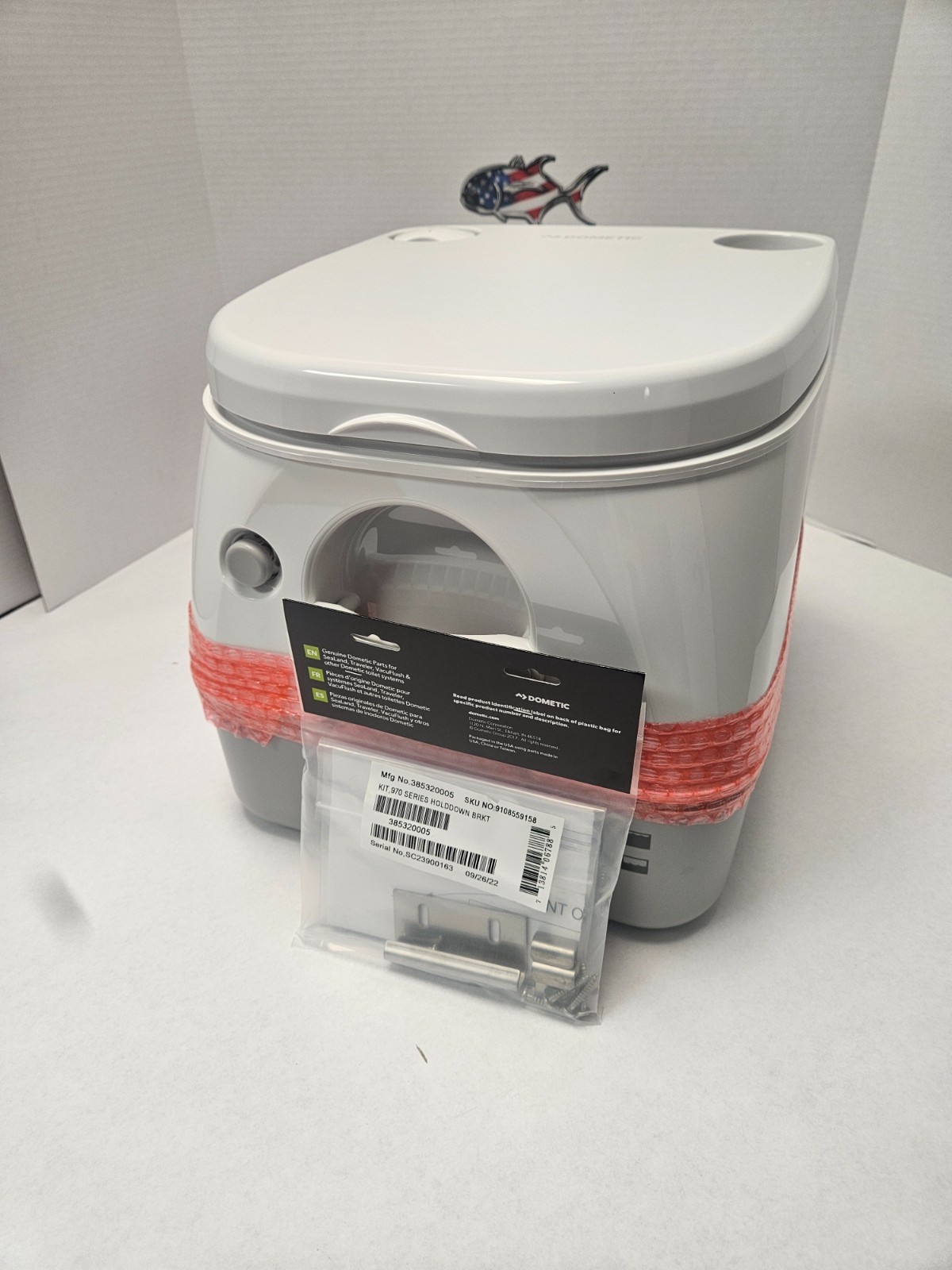 Dometic 974 Portable Toilet w/Mounting Brackets -2.6 Gallon – White