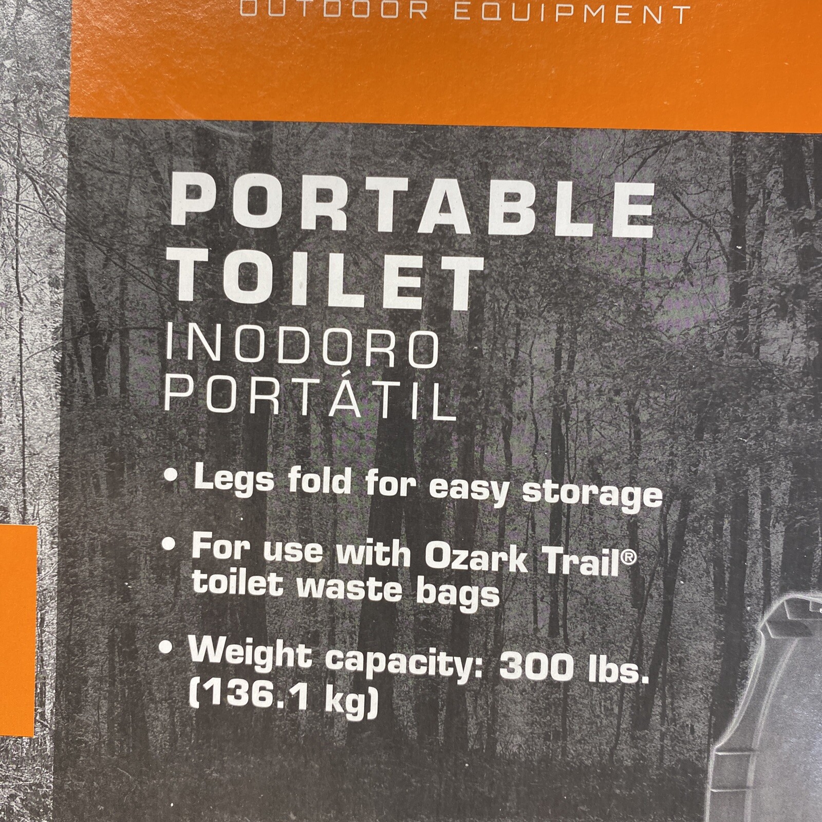 OZARK Trail Portable 14.5in Folding Toilet WITH 6 Bags Camping Hunting BRAND NEW