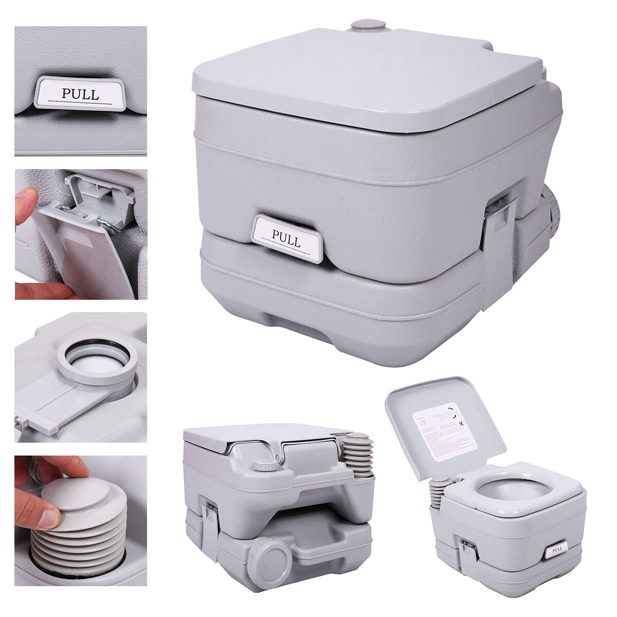 2.6 Gallon Portable Toilet Flush Commode Potty Outdoor Indoor Travel Camping