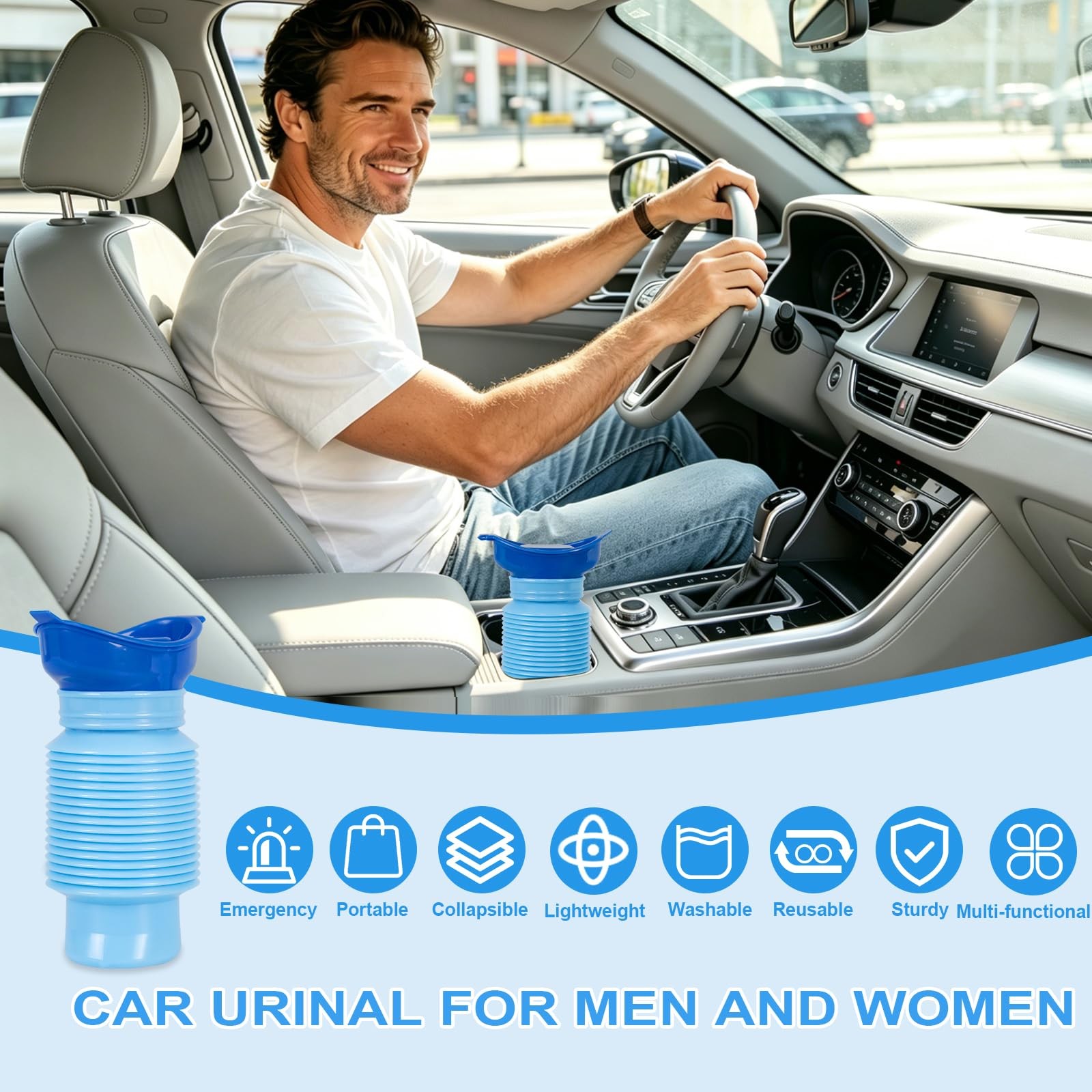 Pee Bottles for Men Portable Urinal for Men Collapsible Urine Bottle 750ML Car