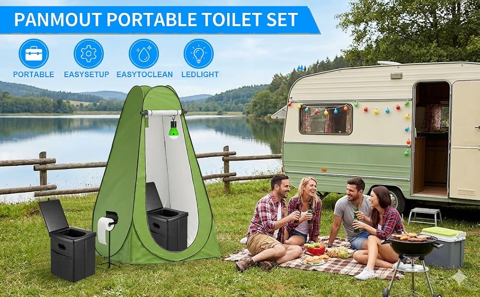 Portable Toilet for Camping, Foldable Travel Toilet for Adults, Heavy Duty