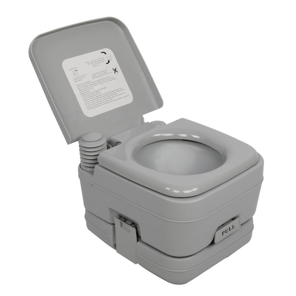 New 10L PP Camping Toilet Flush Porta Travel Vehicle Boat Toilet Potty Gray