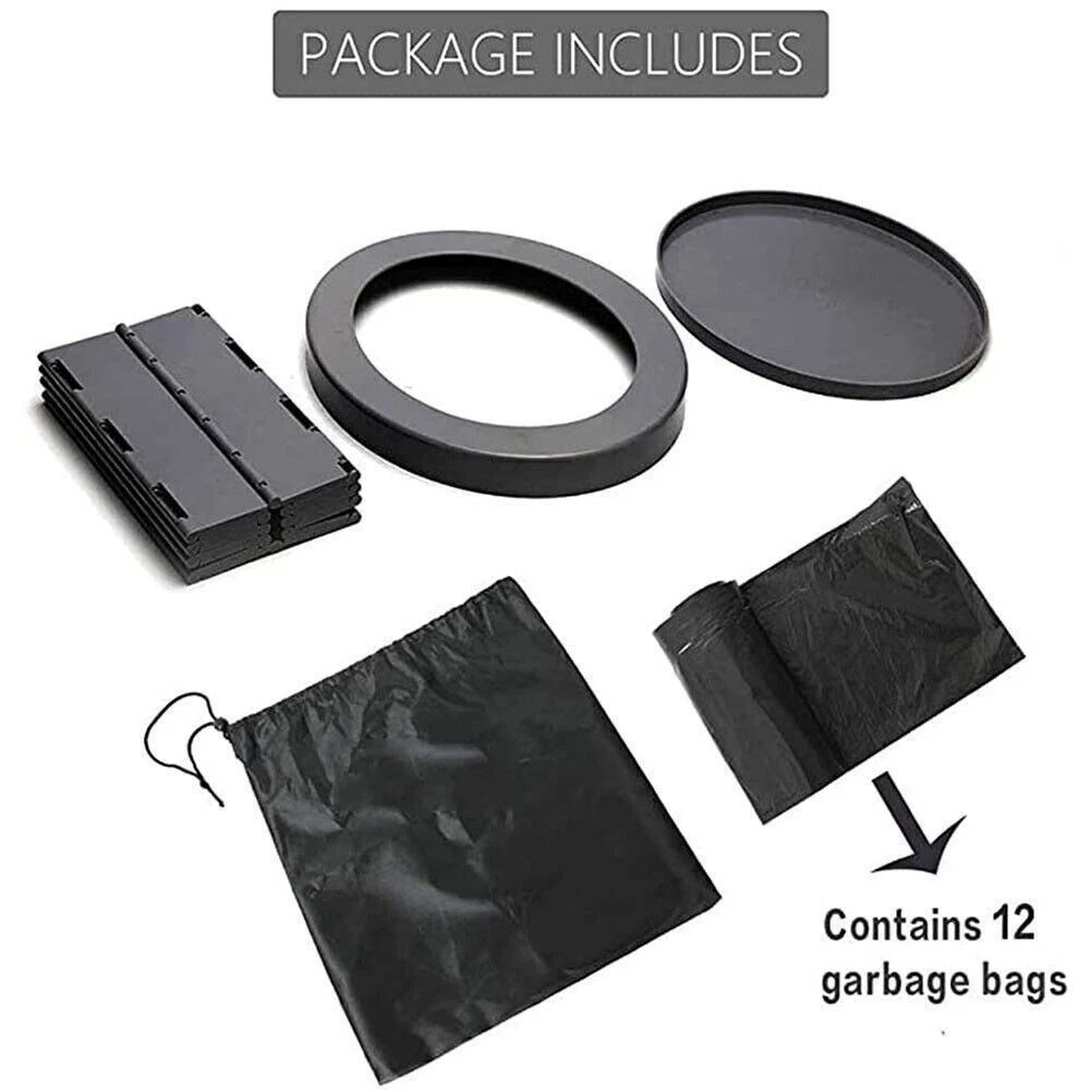 Portable Folding Car Toilet Outdoor Travel Emergency Toilet Camping Black New