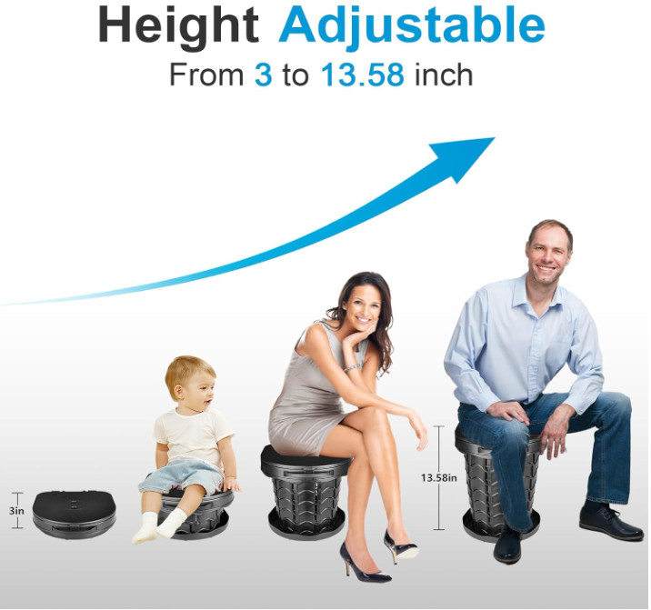 Retractable Portable Toilet Camping Toilet – Adjustable Height Camp Toilet Porta