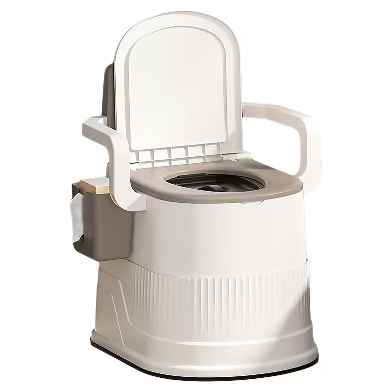 Bedside Commode Portable Toilet for Adults & elderly, Mobile Camping Toilet