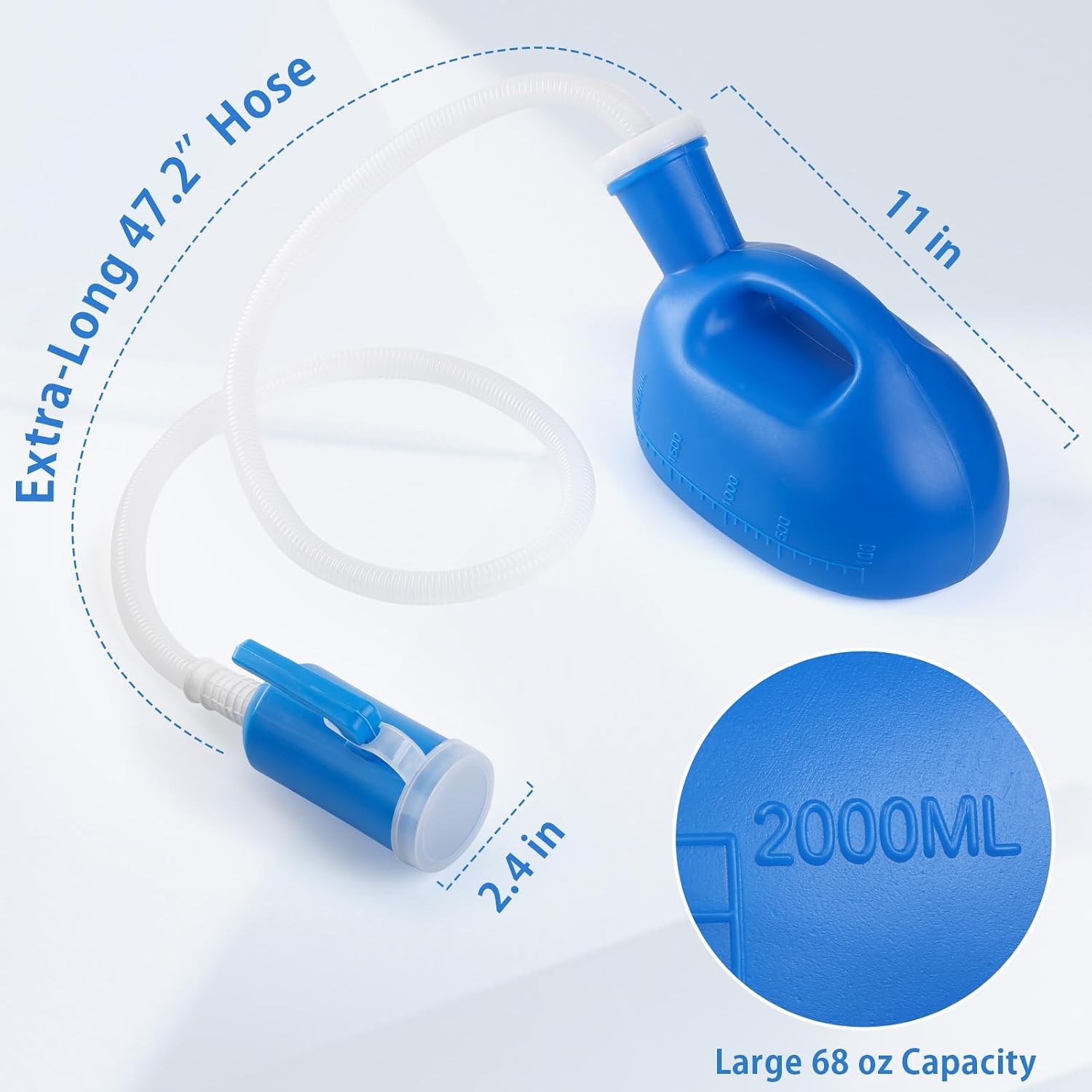 Portable Spill Proof Urinal for Men Blue Camping Urinal Toilet