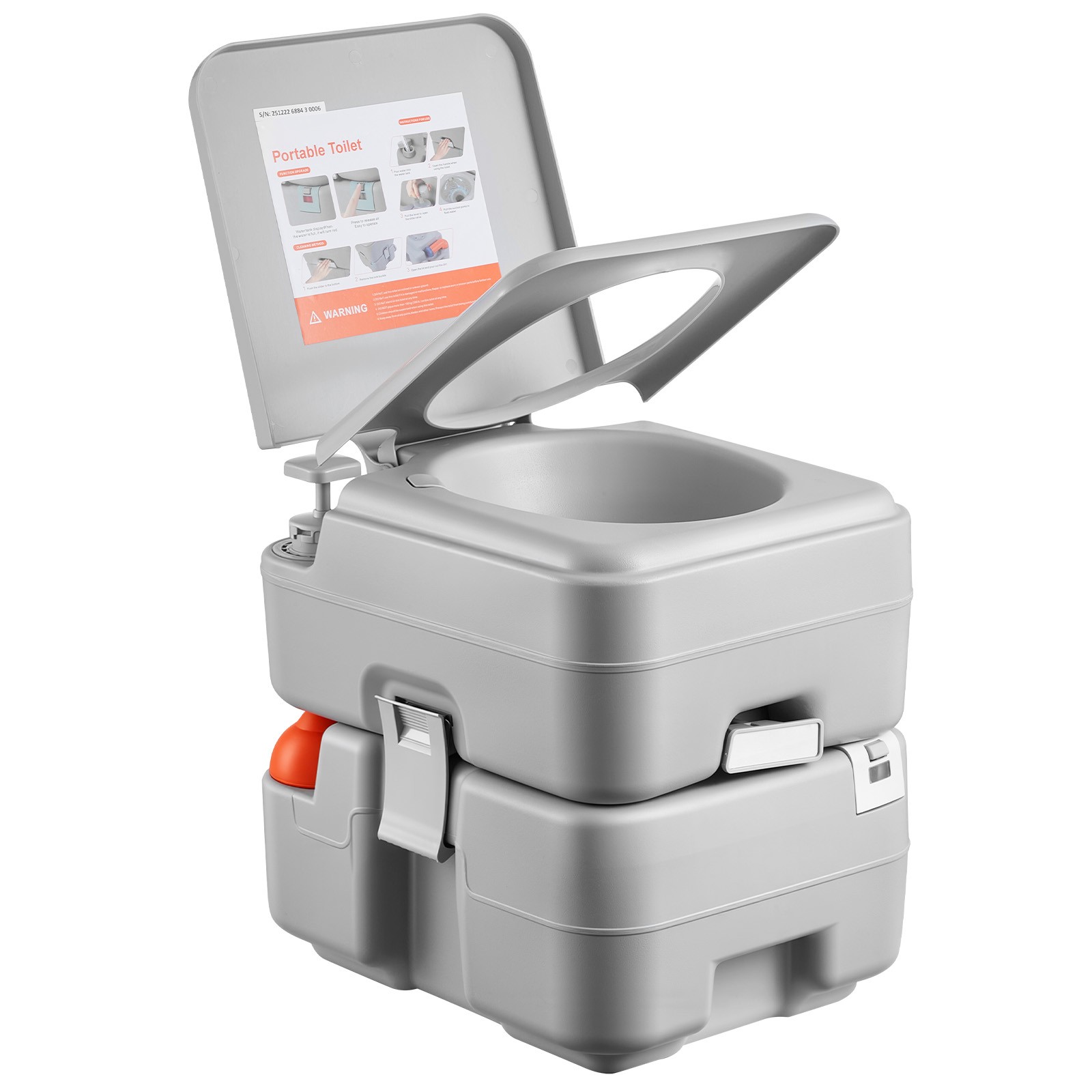 Uimoso Portable Outdoor Travel Toilet 5.3 Gallon Flush for Camping and Hiking